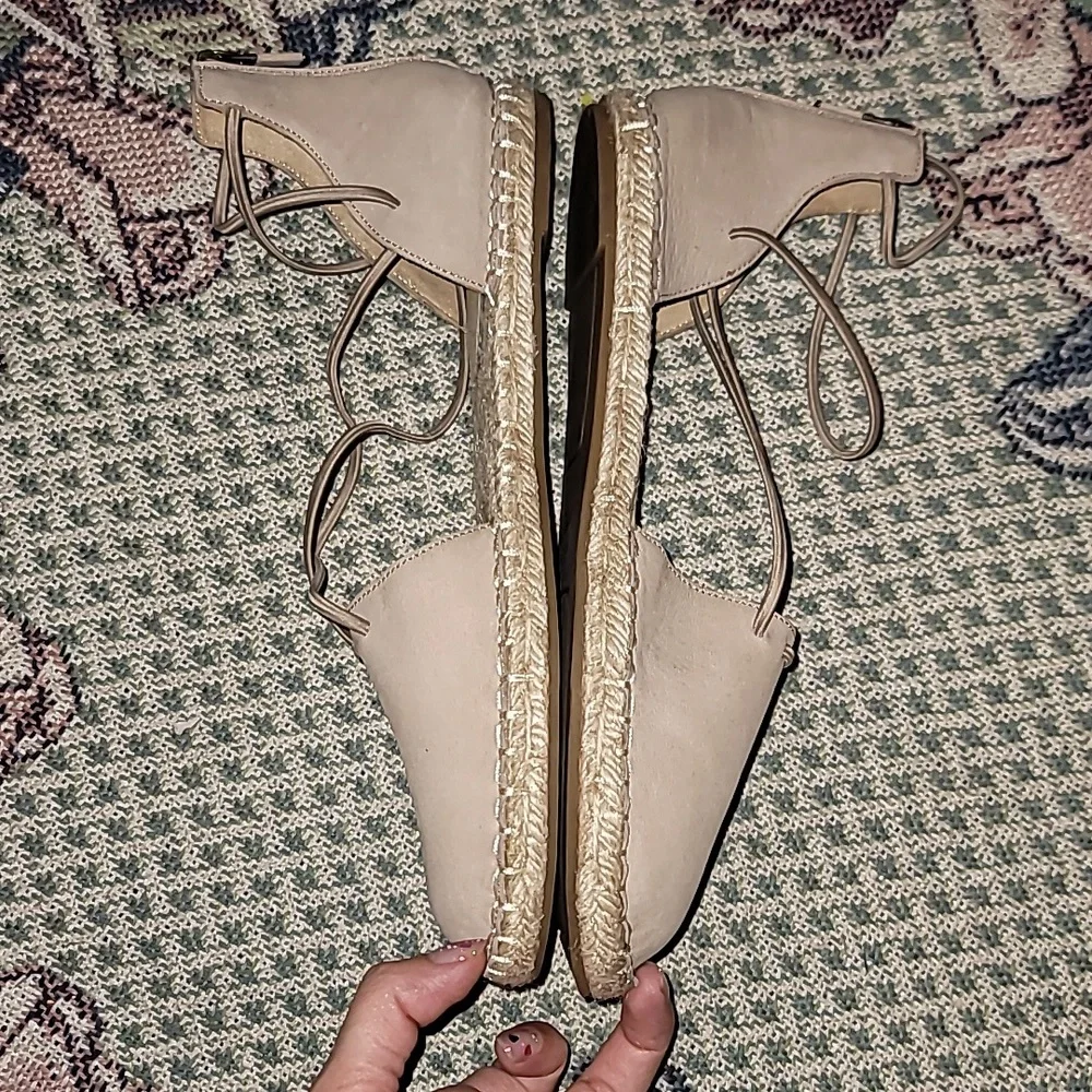 Eileen Fisher Espadrille sandals strappy suede zip up mint condition 👌s2